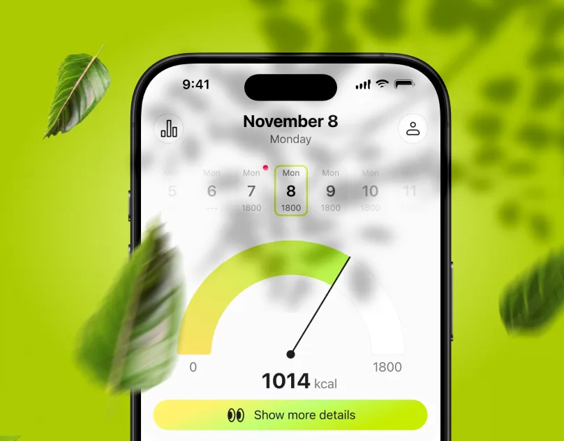 Счётчик калорий — мобильное приложение, UX/UI дизайн